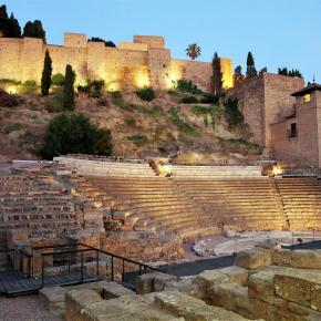 1023 Teatro romano y Alcazaba la atardecer