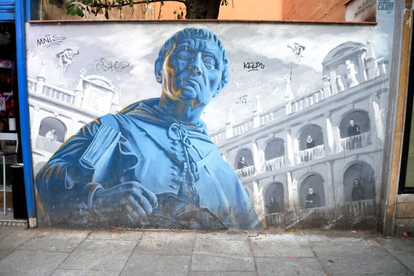 045 Mural dedicado al Cardenal Cisneros en la Calle Mayor